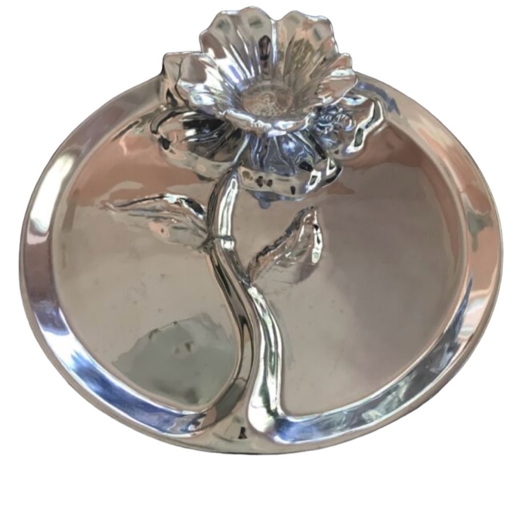 Vintage Beatriz Ball Flower Platter and Dip Bowl - 2 Piece